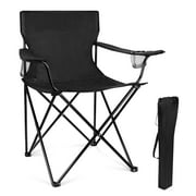 Coliware Outdoor Lightweight Folding Camping Chair, Oversized Oxford Fabric Portable Director Chair for camping with Carry Bag Cup Holder, Compact \u0026 551lb Loading Capacity - Black